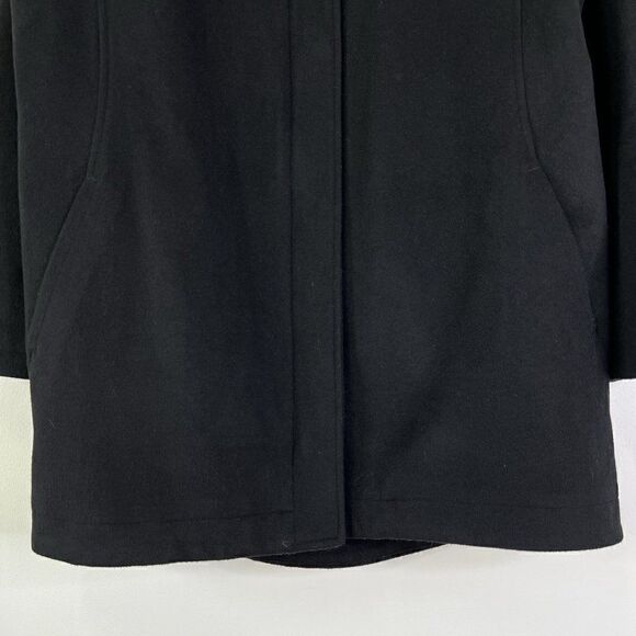 Pendleton Black Funnel Neck Full Zip Mid Length Wool Coat - Picture 6 of 11